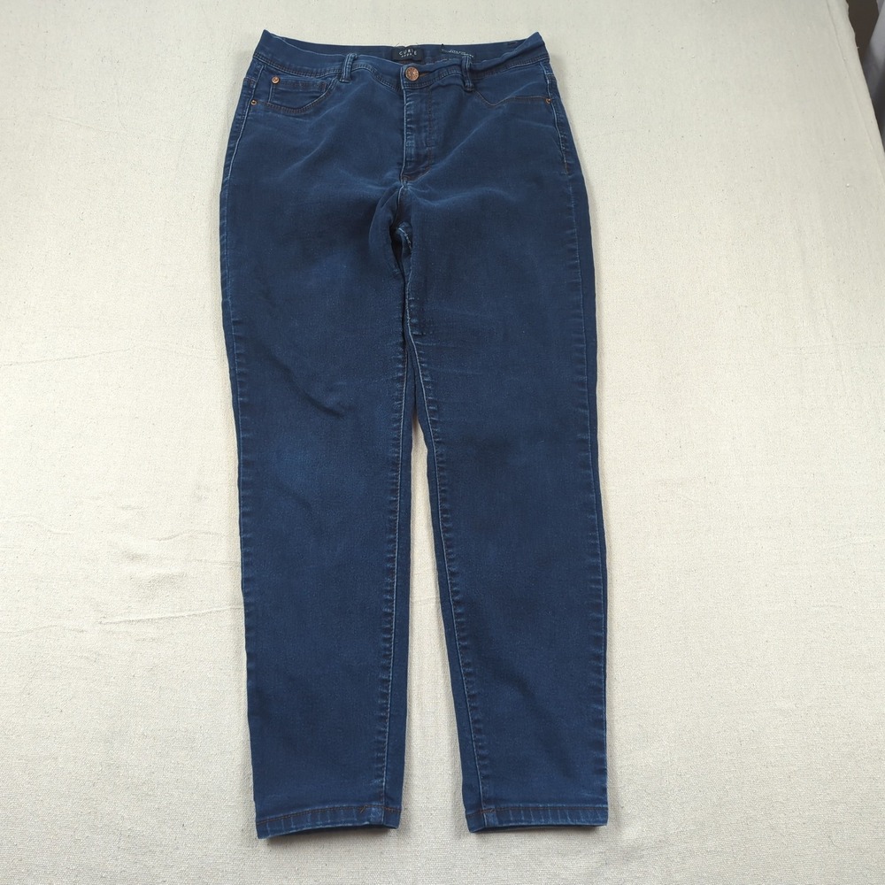 Curve Appeal Jeans Womens 14 32 Blue High Rise Minimalist Jegging Stretch Skinny